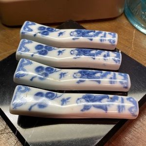 4 Vintage Japanese chopstick holders